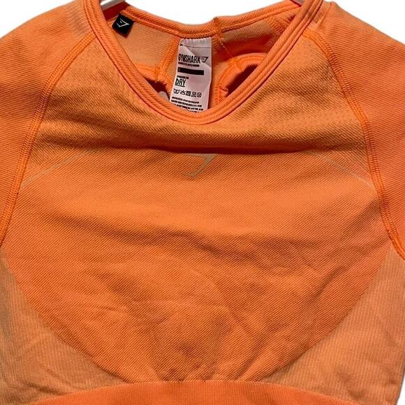 Gymshark Ultra‎ Seamless Crop Top in Neon Orange - Picture 2 of 6